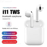 i11 TWS Bluetooth 5.0 Wireless Earphones Earpieces Mini Earbuds with Mic for iPhone Android All Bluetooth Devices