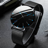 Men's Fashion Ultra Thin Watch Mesh Stainless Steel